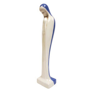 Vintage Holland Mold Madonna Mary Figurine Ceramic Art Deco 13.5" 60s USA